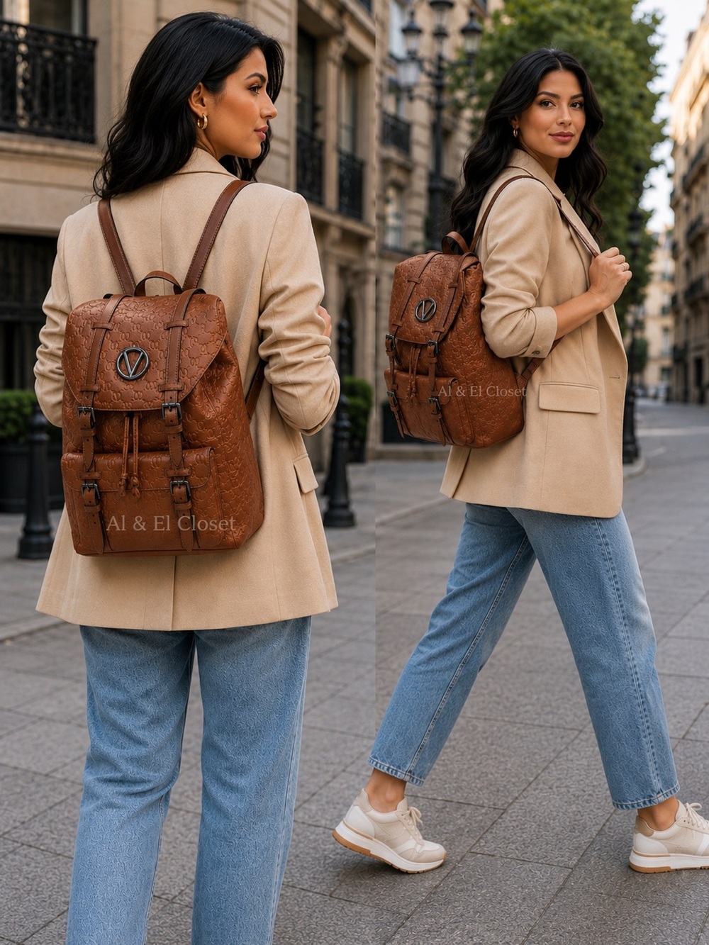 Valentino by Mario Valentino Made in Italy Leather Monogram Backpack NWT - Picture 2 of 14